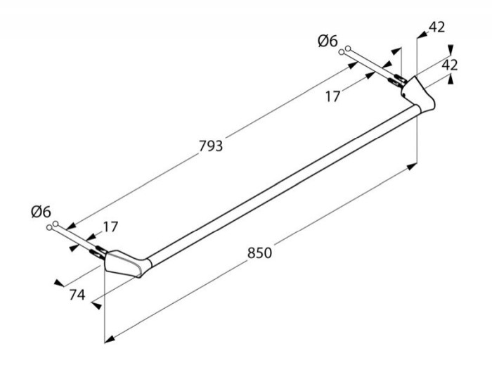 Portprosop Kludi, Amba, 85 cm, crom [2]