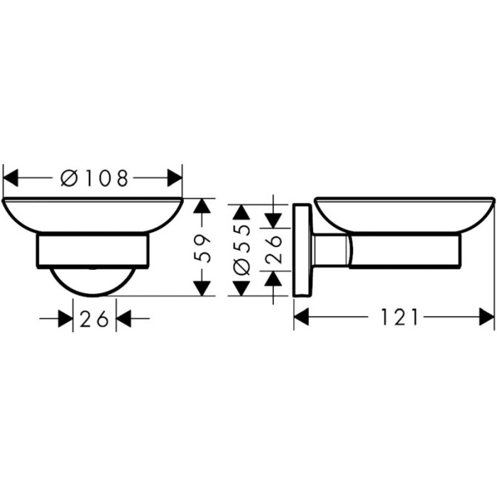 Portsapun din sticla Hansgrohe, Logis Universal [2]