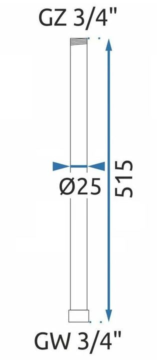 Prelungire coloana duș 50cm crom periat [7]