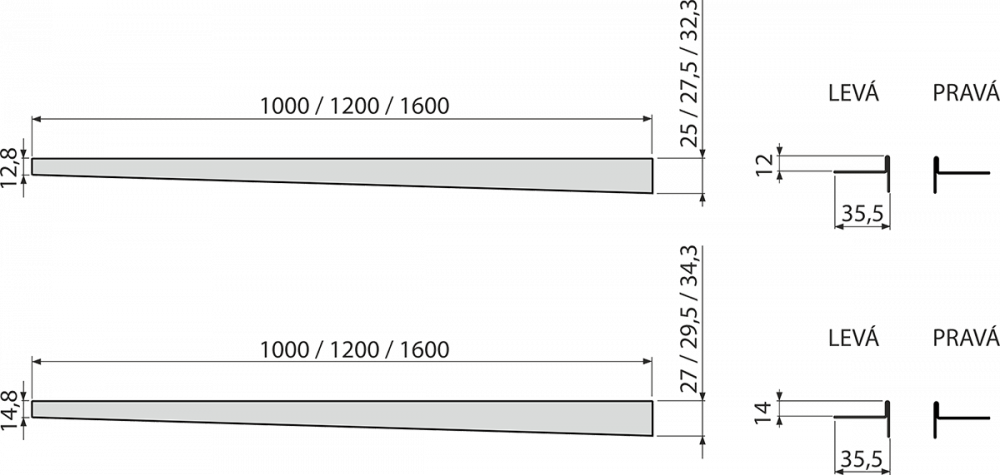 Profil de panta din inox pentru compensare panta dus dreapta Alcadrain 120 cm [2]