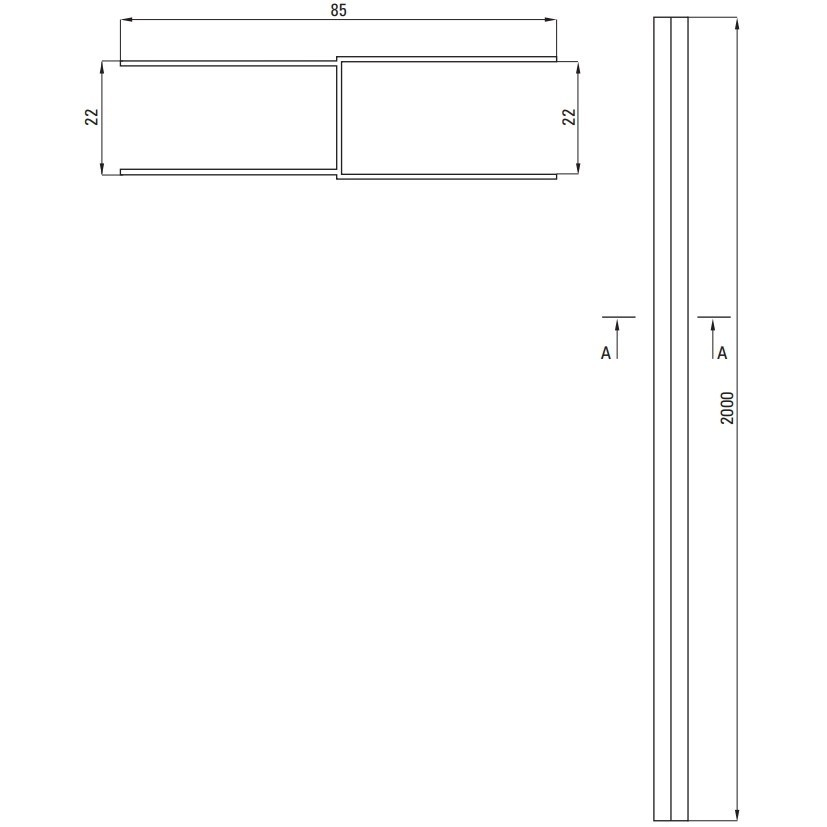 Profil extensie cu accesorii de montare Deante 200 cm crom [3]