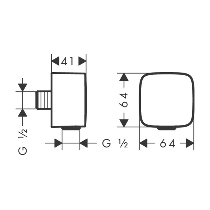Racord de dus, Hansgrohe, FixFit, cu valva non retur, negru mat [2]