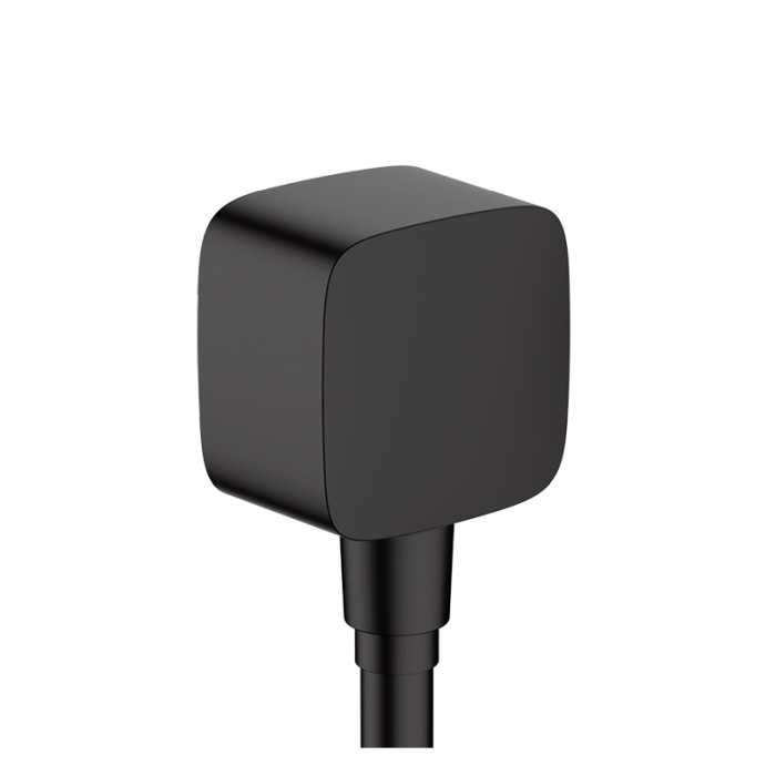 Racord de dus, Hansgrohe, FixFit, cu valva non retur, negru mat [1]