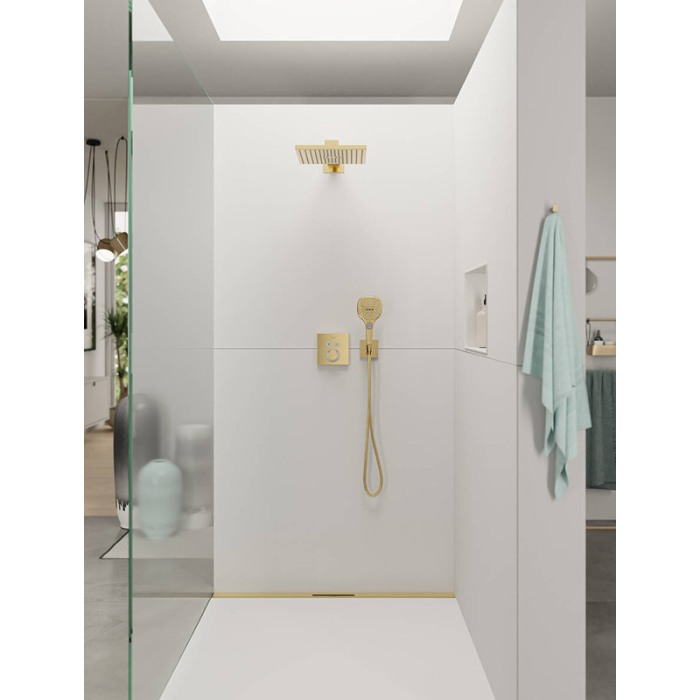 Racord de dus, Hansgrohe, FixFit E, cu suport pentru para de dus, auriu lucios [3]