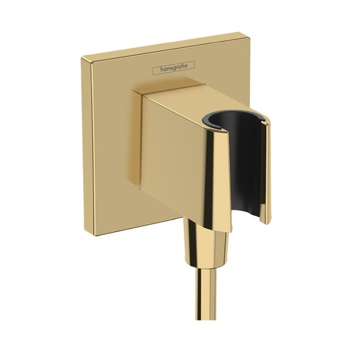 Racord de dus, Hansgrohe, FixFit E, cu suport pentru para de dus, auriu lucios [1]