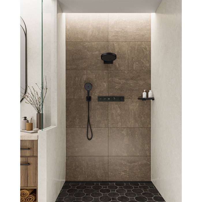 Racord de duș, Hansgrohe, FixFit Q, cu suport pentru para de duș, negru mat [3]