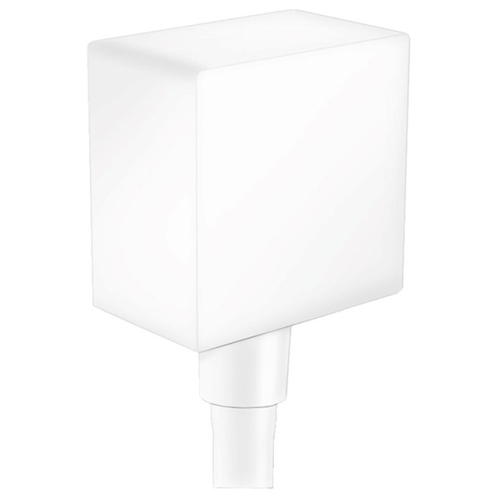 Racord dus, Hansgrohe, FixFit Square, patrat, alb mat [1]