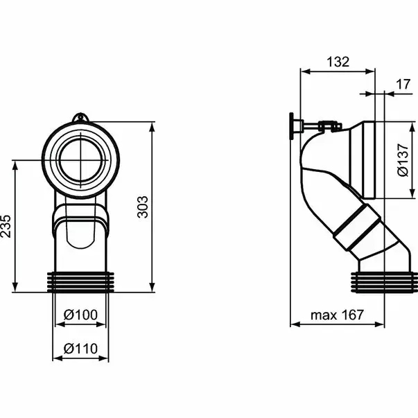 Racord scurgere verticala Ideal Standard pentru Vas WC pe pardoseala [2]