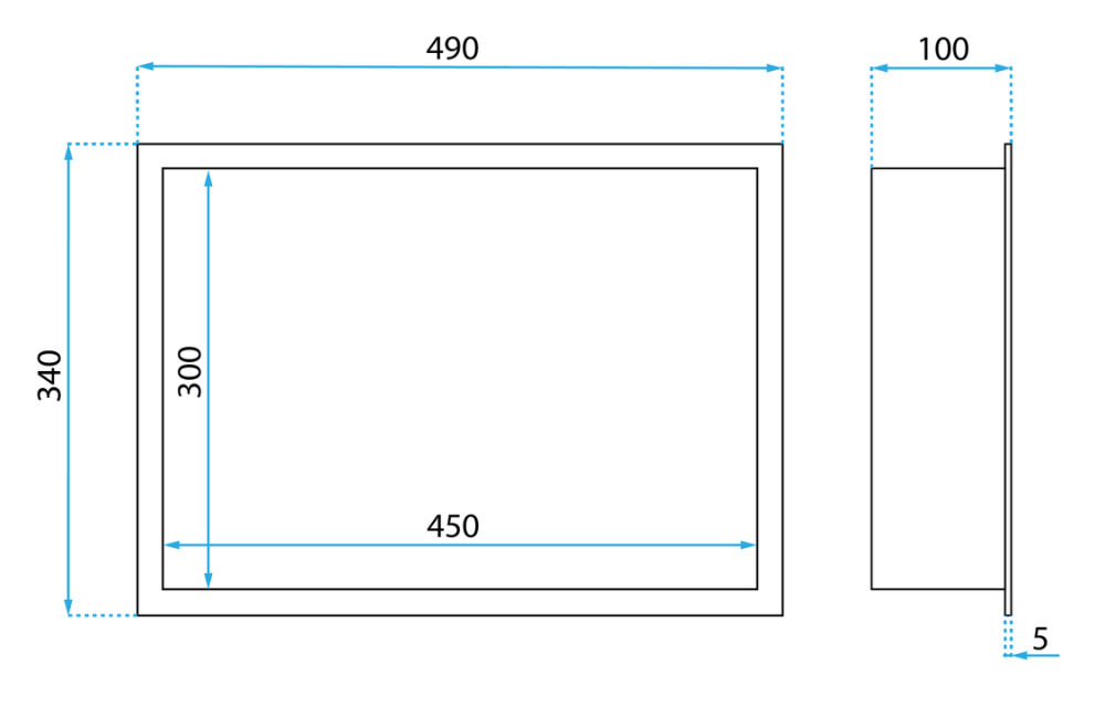 RAFT BAIE INCASTRAT PERETE LED 30x45 negru [7]