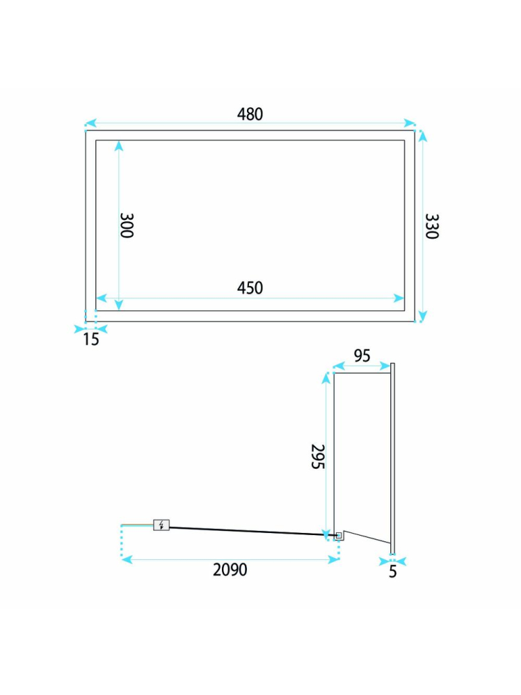 Raft baie incastrat LED Rea titan 480x330x100 mm inox Aisi 304 [9]