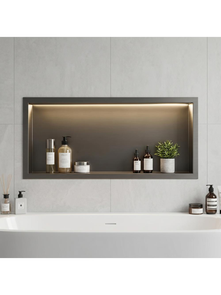Nișă de baie LED Rea Titan 600x300x100 mm inox cu iluminare integrată [4]