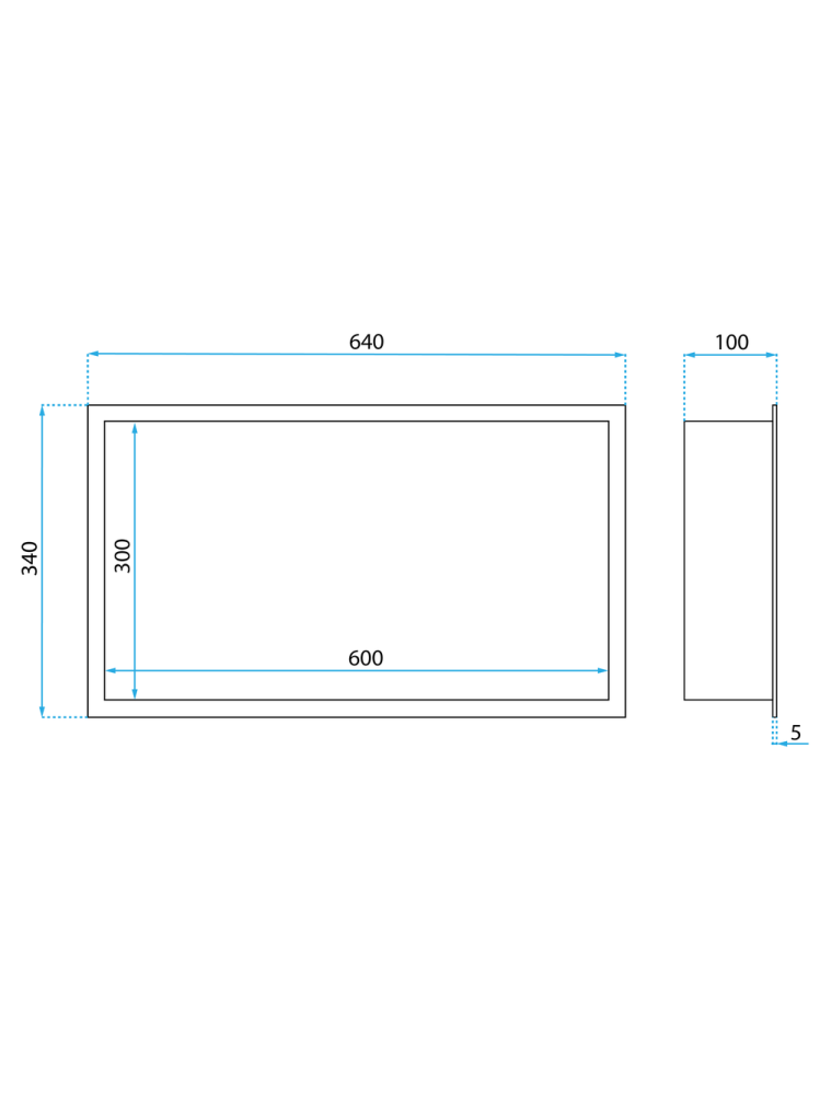 Nișă de baie LED Rea Titan 600x300x100 mm inox cu iluminare integrată [8]