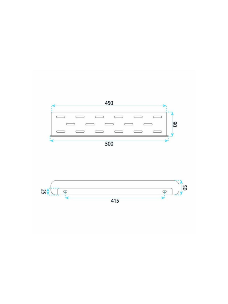 Raft pentru baie Rea SF03 45cm cupru periat inox montaj perete [10]