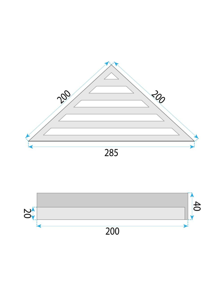 Raft pentru baie colt REA SF07 titan inox 285x145x40 mm [8]
