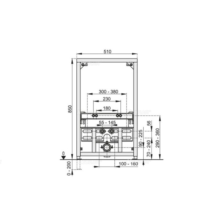 Rama de montaj Alcaplast, pentru bideu suspendat, set de fixare inclus, h85 cm [4]