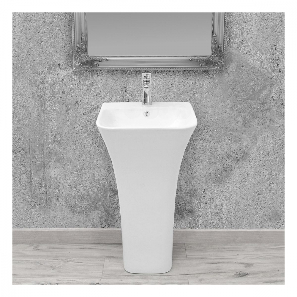 Rea Ada SLim lavoar 45.6x44.5 cm dreptunghiular stativ alb REA-U9902 [3]