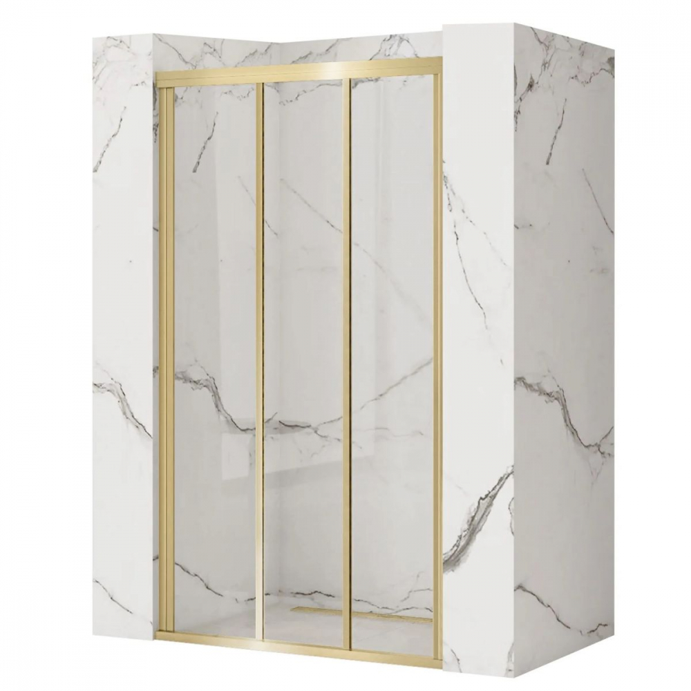 Rea Alex uși de duș 90 cm culisantă auriu periat/sticlă transparentă REA-K2506 [4]