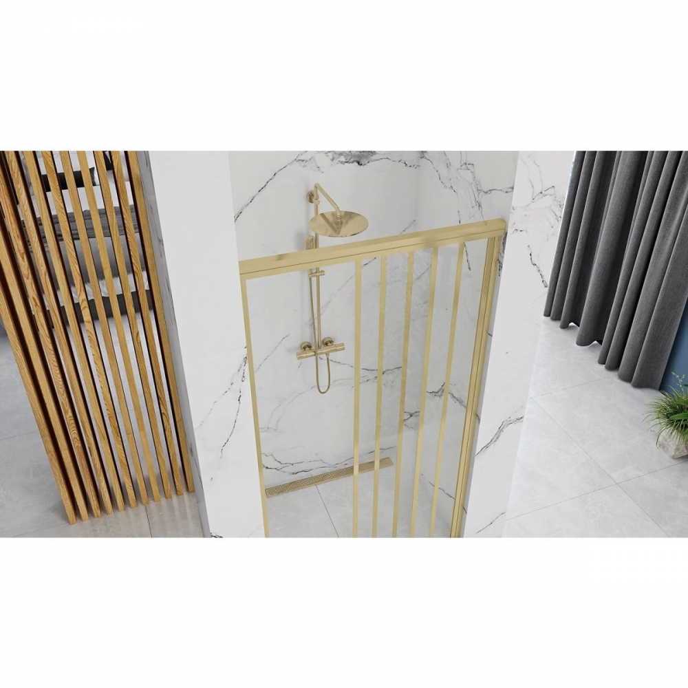 Rea Alex uși de duș 90 cm culisantă auriu periat/sticlă transparentă REA-K2506 [3]