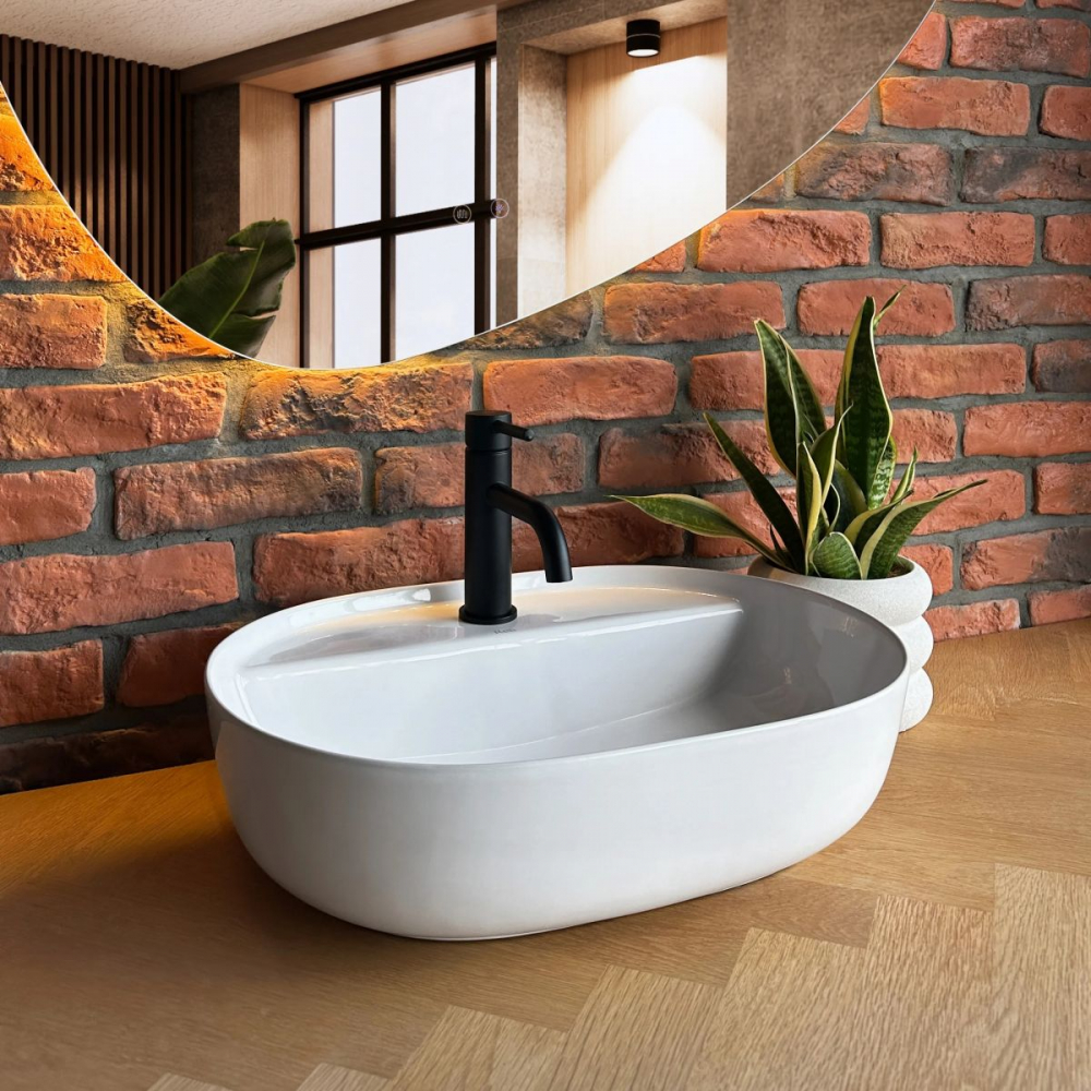 Rea Aura lavoar 50.5x38.5 cm ovale de blat alb REA-U4620 [6]