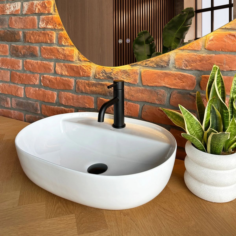 Rea Aura lavoar 50.5x38.5 cm ovale de blat alb REA-U4620 [4]