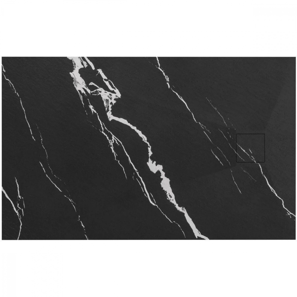 Rea Bazalt Carrara Black cădiță de duș dreptunghiulară x100 cm negru REA-K7007 [1]