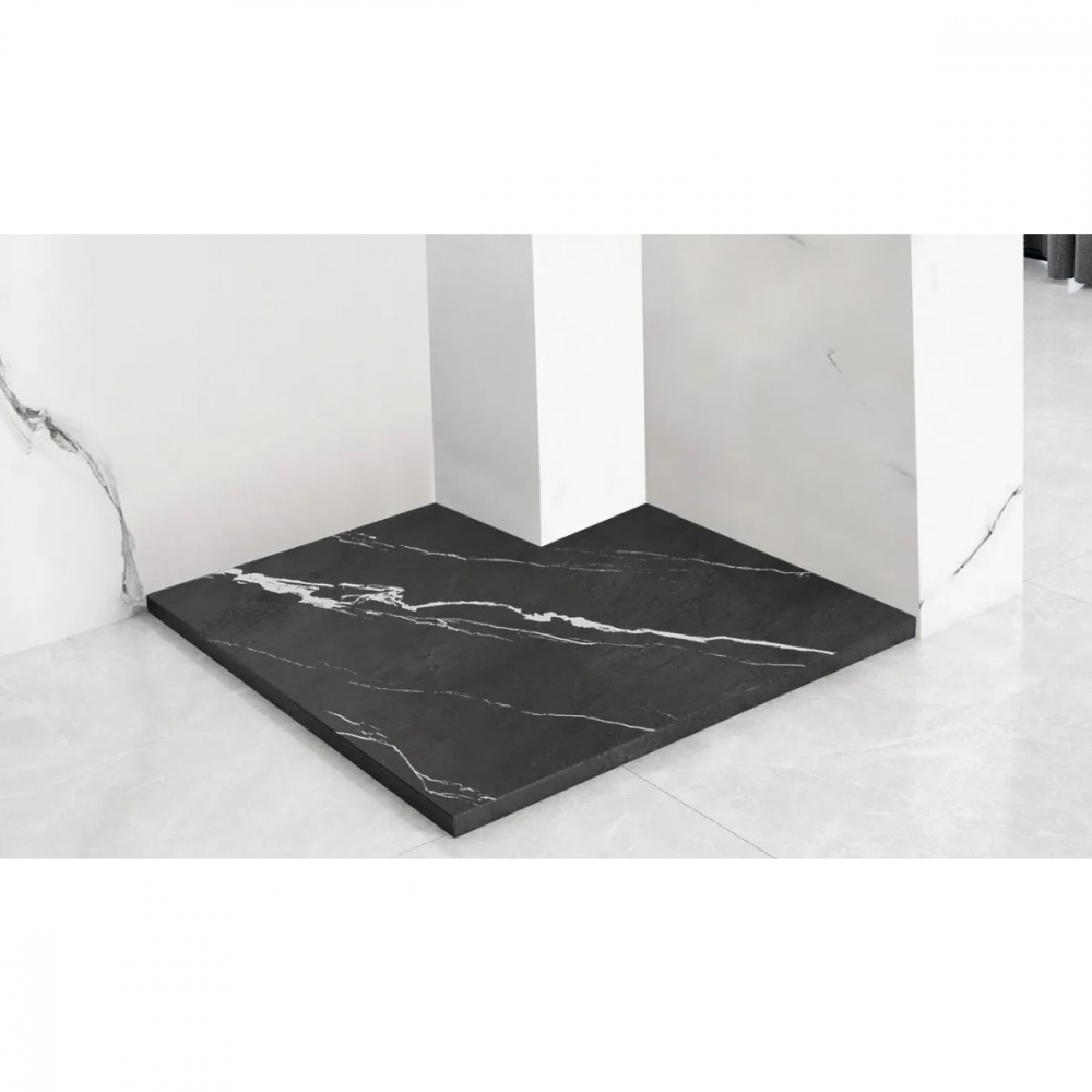Rea Bazalt Carrara Black cădiță de duș pătrată x90 cm negru REA-K7003 [3]