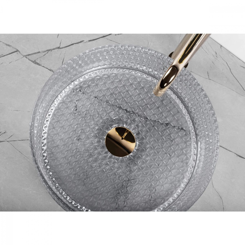 Rea Cristal lavoar 35.5x35.5 cm rotund de blat gri/piatră REA-U9615 [6]