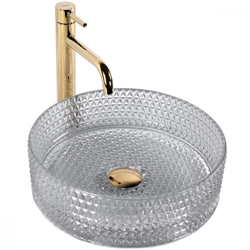 Rea Cristal lavoar 35.5x35.5 cm rotund de blat gri/piatră REA-U9615 [1]