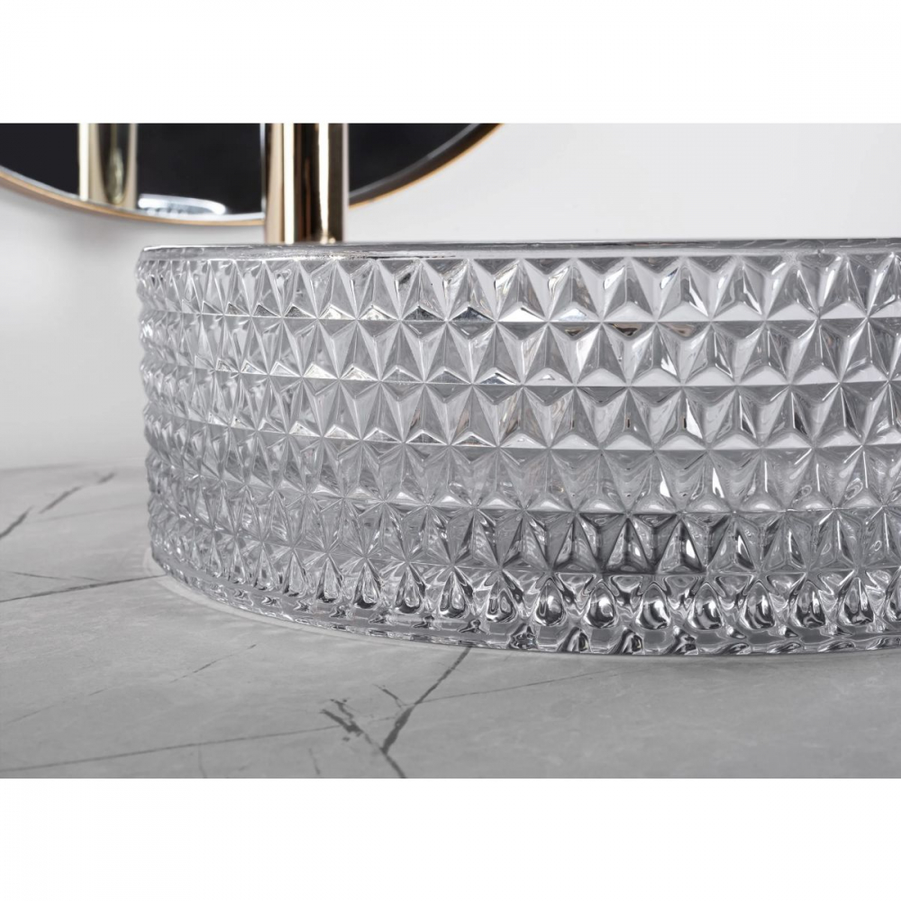 Rea Cristal lavoar 35.5x35.5 cm rotund de blat gri/piatră REA-U9615 [5]