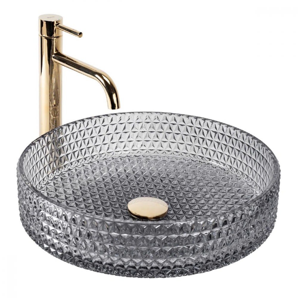Rea Cristal lavoar 39x39 cm rotund de blat gri/piatră REA-U8880 [1]