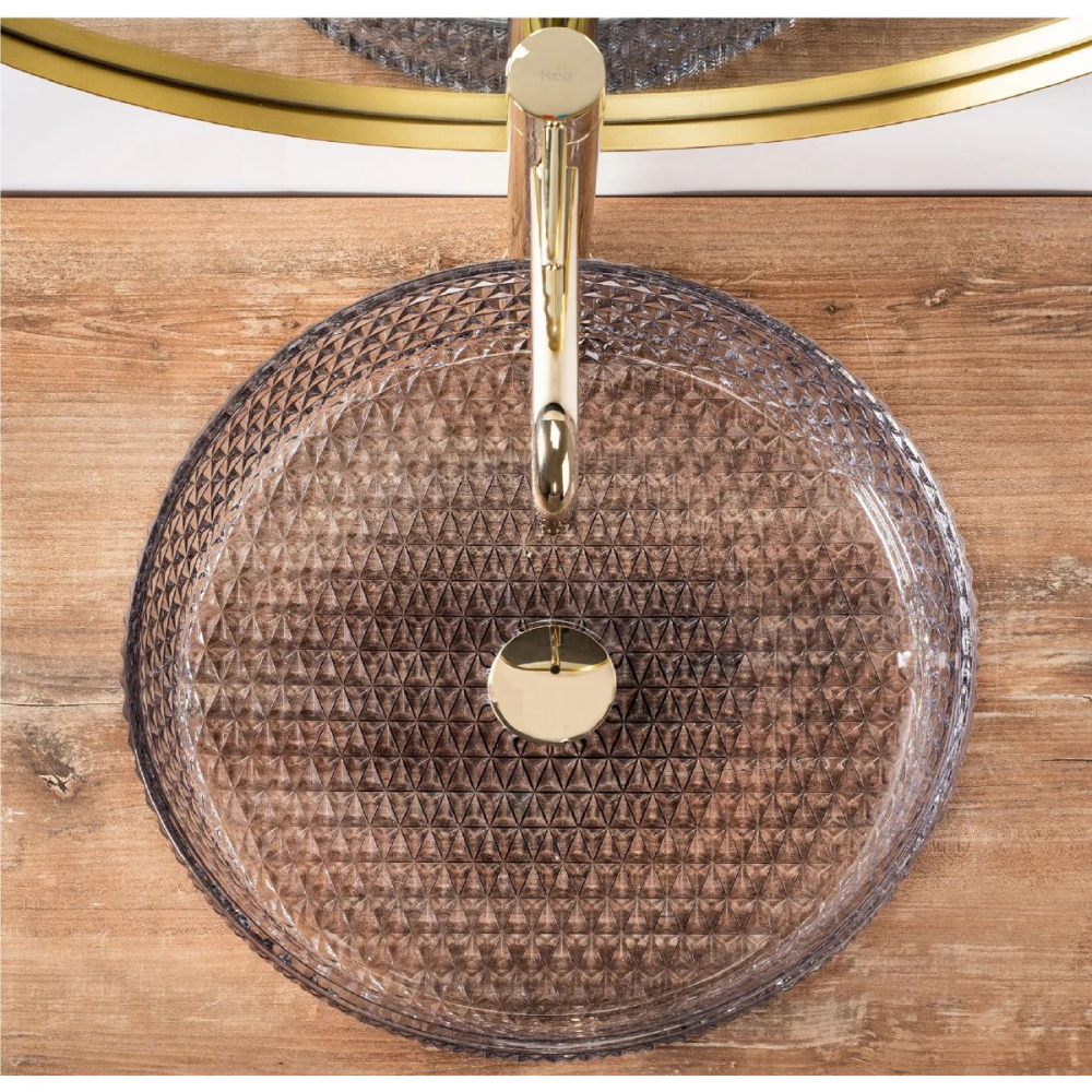 Rea Cristal lavoar 39x39 cm rotund de blat gri/piatră REA-U8880 [5]