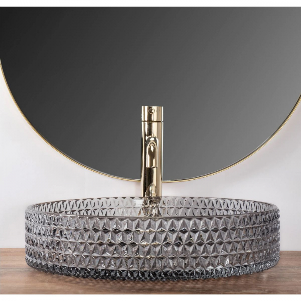 Rea Cristal lavoar 39x39 cm rotund de blat gri/piatră REA-U8880 [4]