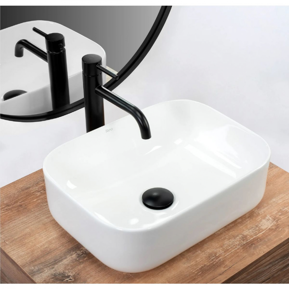 Rea Demi lavoar 40.5x31 cm dreptunghiular de blat alb REA-U5064 [3]