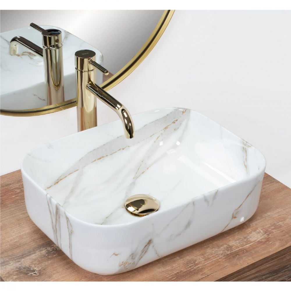 Rea Demi lavoar 40.5x31 cm dreptunghiular de blat gri/piatră REA-U5065 [3]