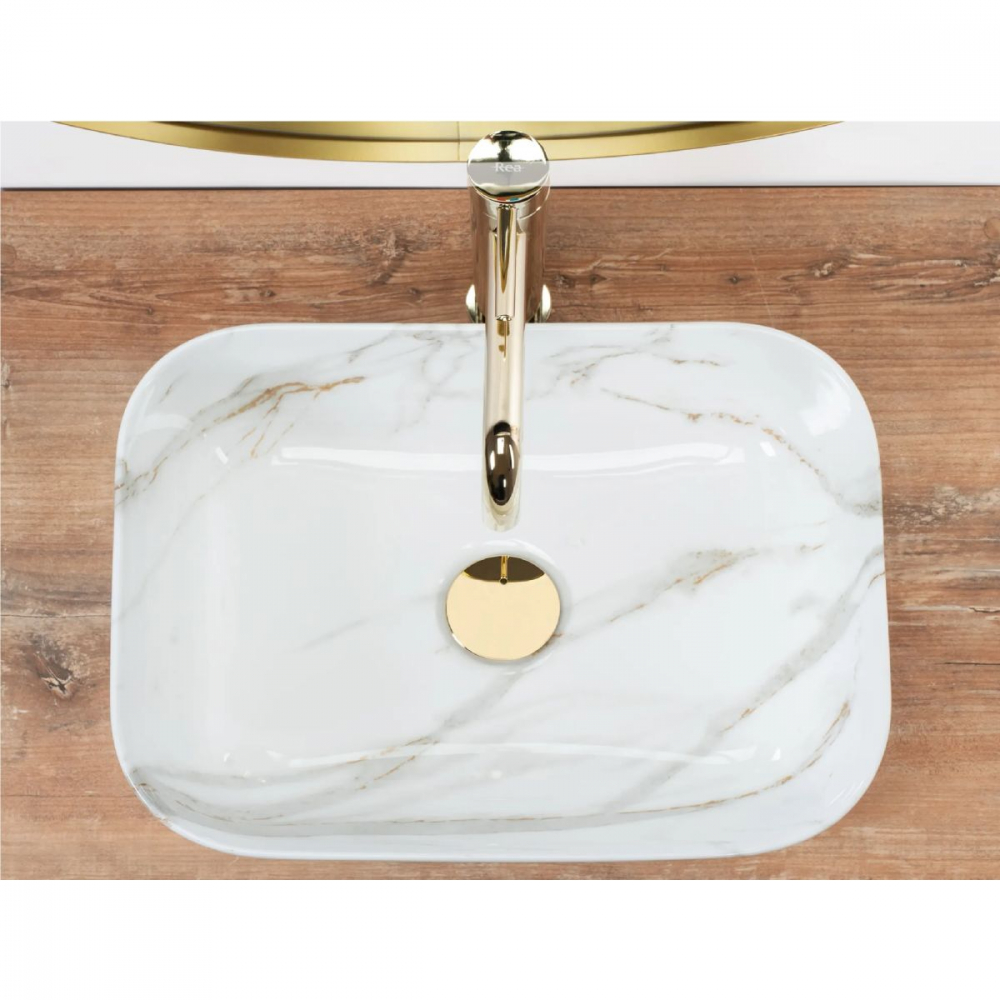 Rea Demi lavoar 40.5x31 cm dreptunghiular de blat gri/piatră REA-U5065 [5]
