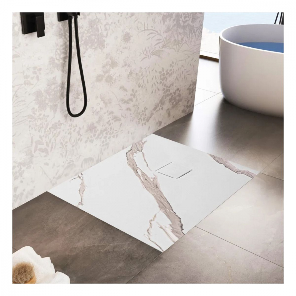 Rea Magnum cădiță de duș pătrată x90 cm alb REA-K7005 [8]