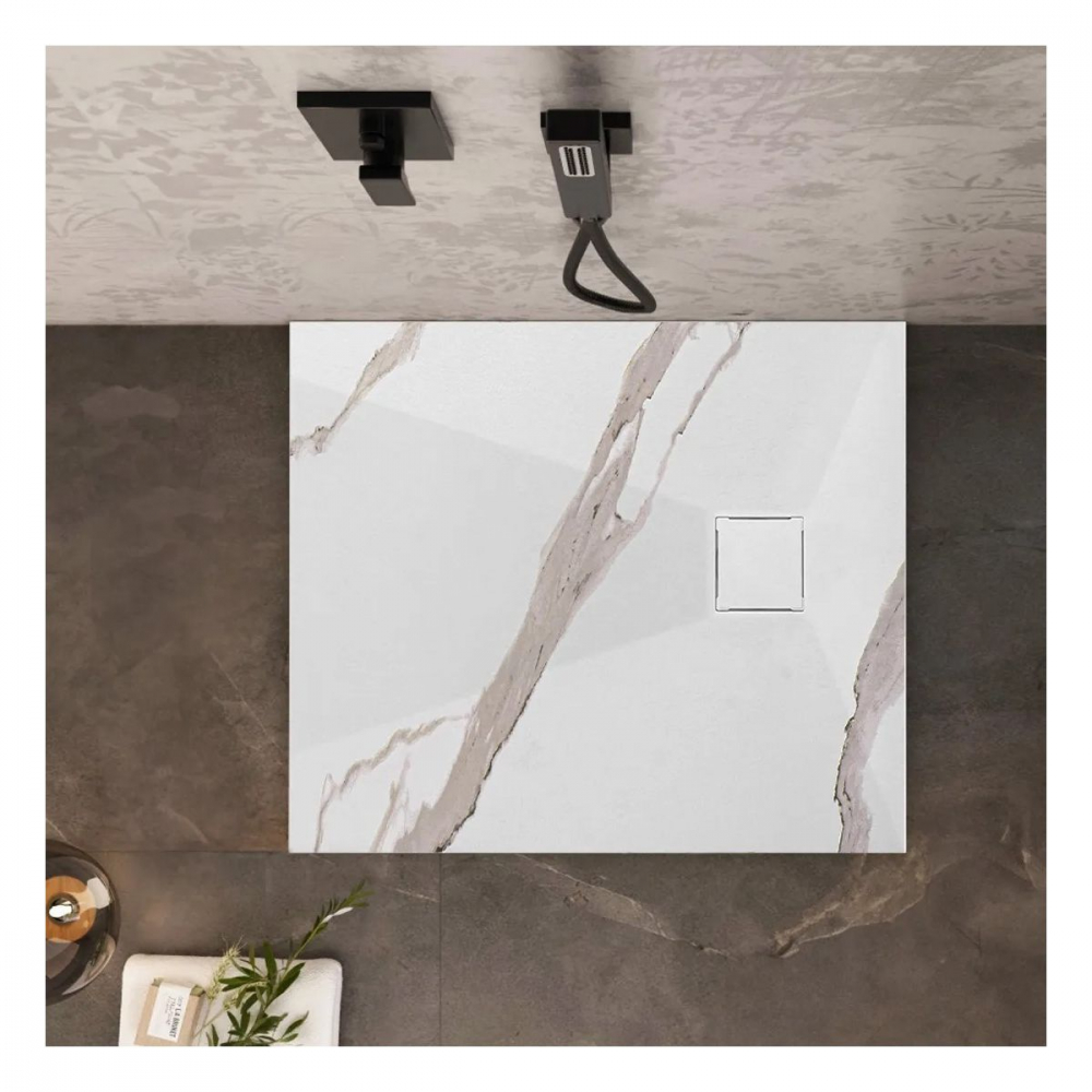 Rea Magnum cădiță de duș pătrată x90 cm alb REA-K7005 [6]