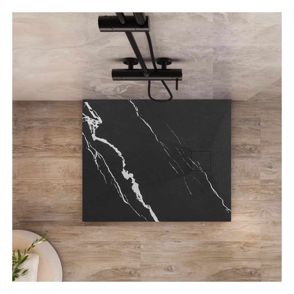 Rea Magnum cădiță de duș pătrată x90 cm negru REA-K7008 [6]