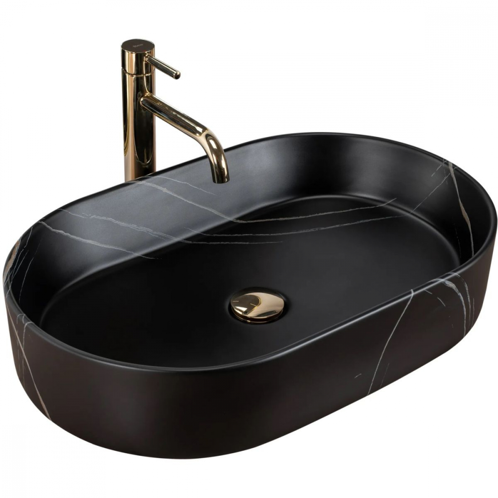 Rea Nadia lavoar 61x38.5 cm ovale de blat negru REA-U8565 [1]