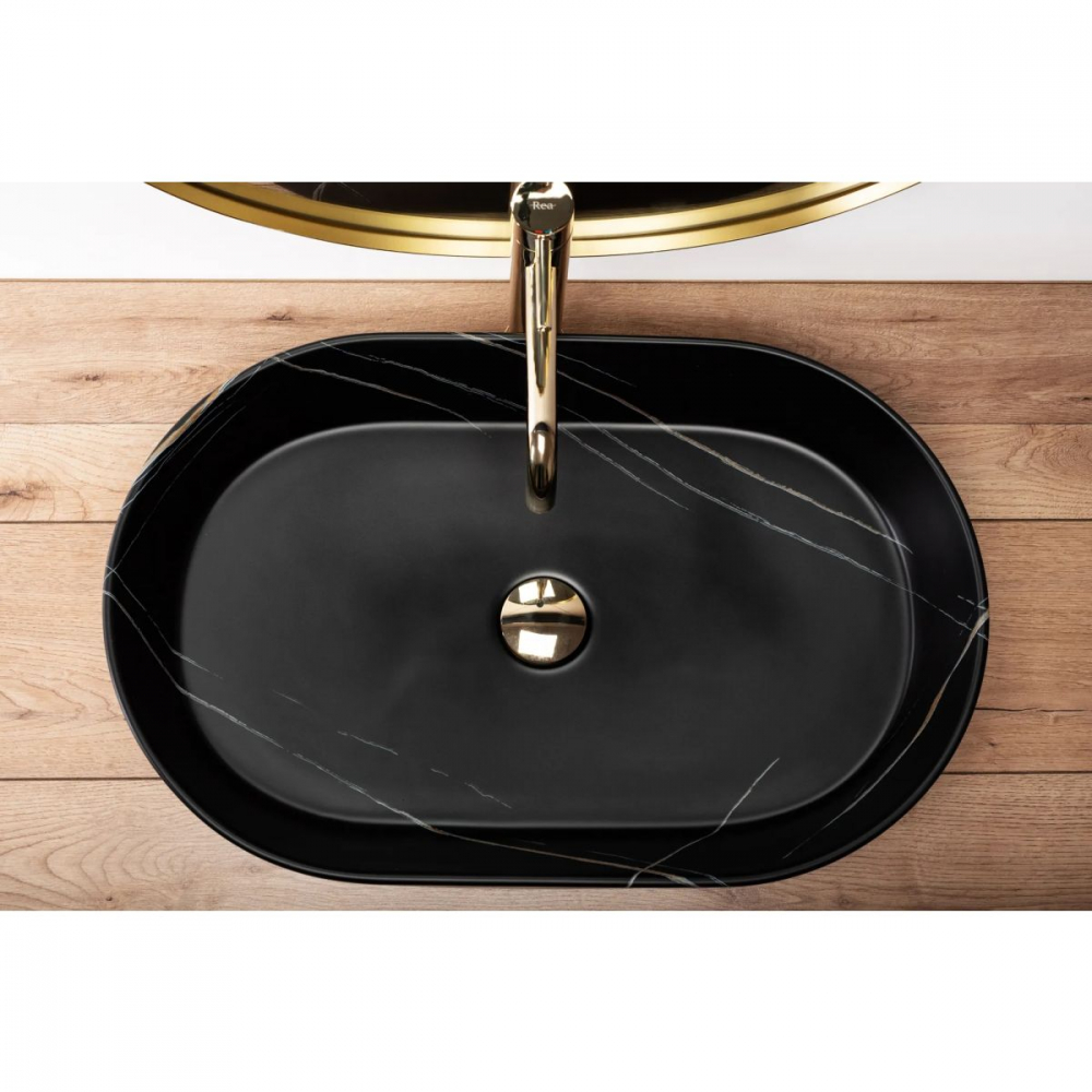 Rea Nadia lavoar 61x38.5 cm ovale de blat negru REA-U8565 [5]