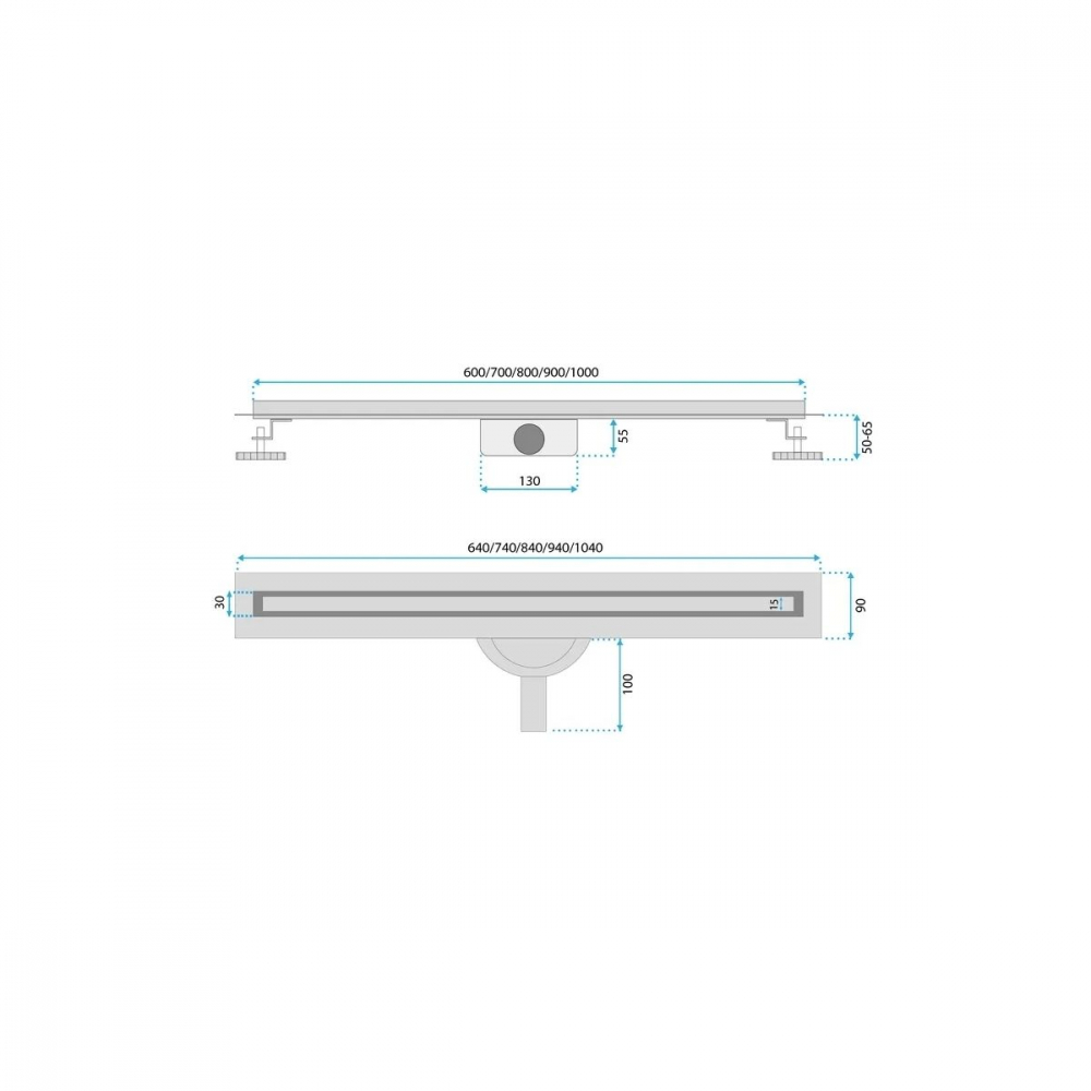 Rea Neo Slim Pro rigolă liniară 100 cm oţel REA-G5803 [2]