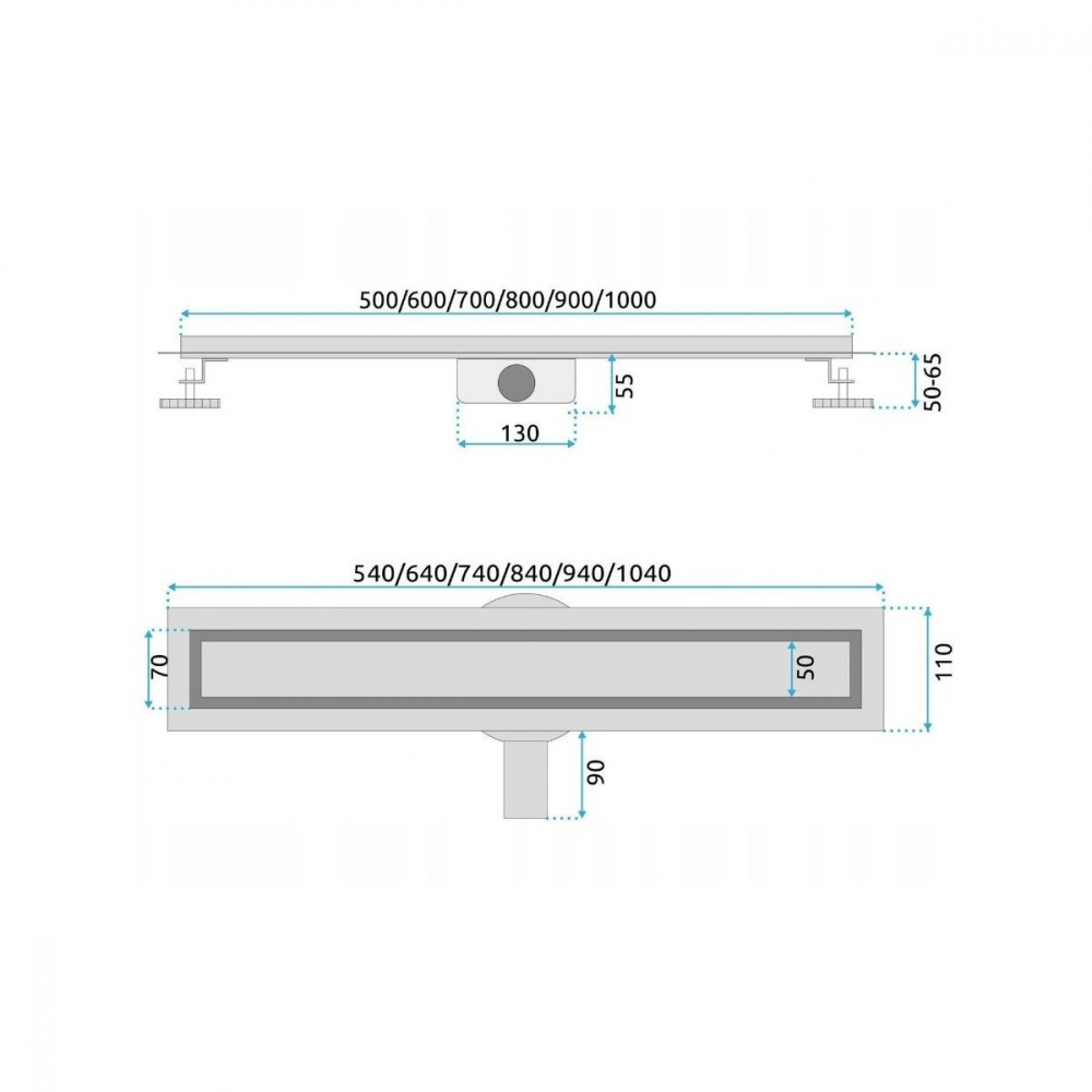 Rea Neox Pro rigolă liniară 50 cm crom REA-G5806 [2]
