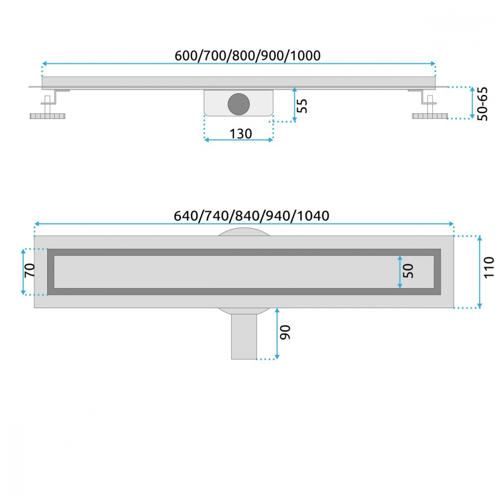 Rea Neox Pro rigolă liniară 70 cm auriu REA-G2742 [2]