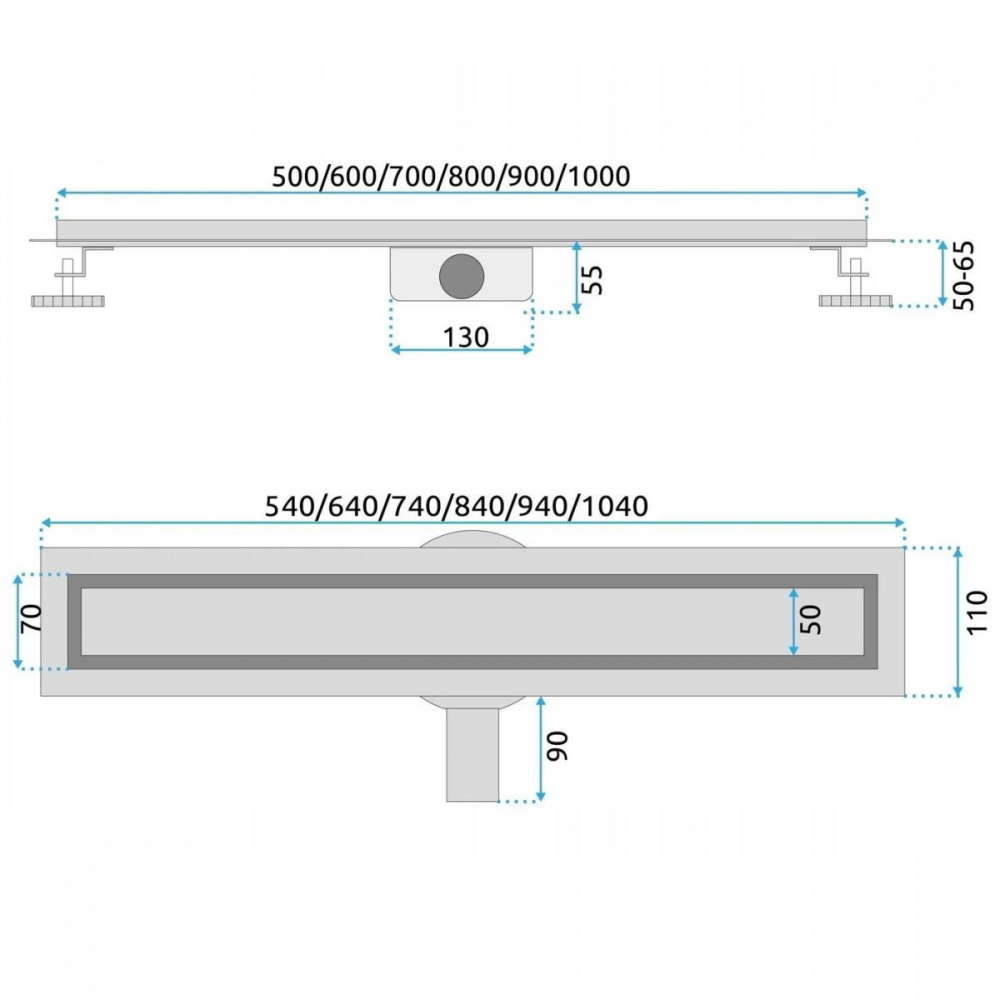 Rea Neox Pro rigolă liniară 70 cm crom REA-G5808 [2]