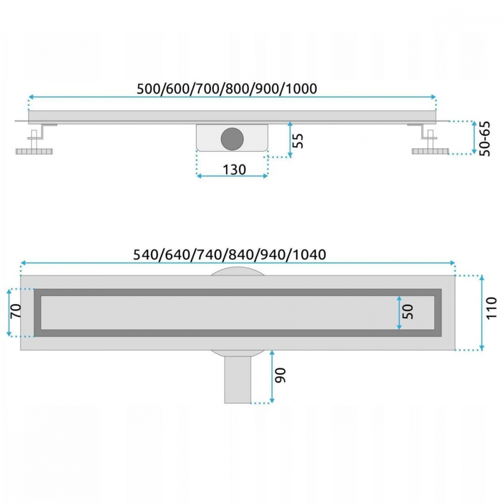 Rea Neox Pro rigolă liniară 90 cm crom REA-G5810 [2]