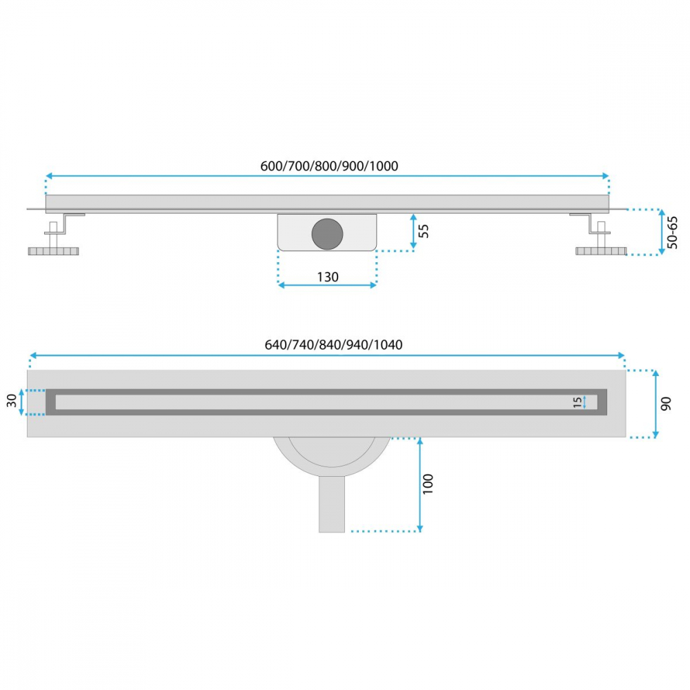 Rea Neox Slim Pro rigolă liniară 90 cm cupru REA-G4808 [2]