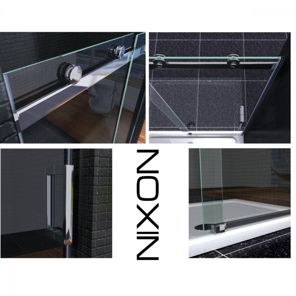 Rea Nixon-2 uși de duș 140 cm culisantă crom luciu/sticlă transparentă REA-K5007 [6]