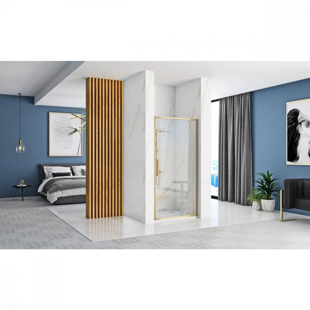 Rea Rapid Swing uși de duș 100 cm înclinabilă auriu periat/sticlă transparentă REA-K2503 [3]