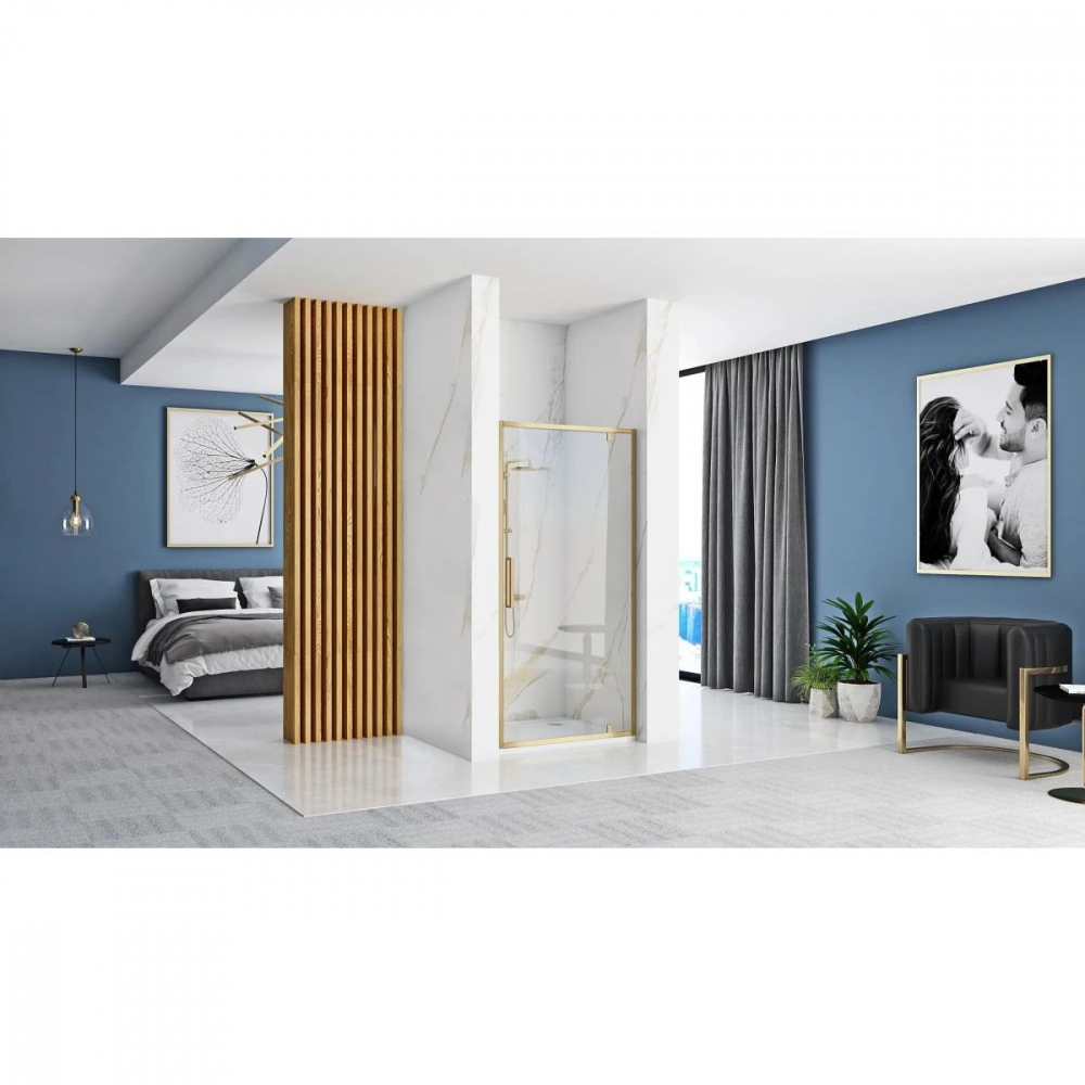 Rea Rapid Swing uși de duș 90 cm înclinabilă auriu periat/sticlă transparentă REA-K2502 [3]