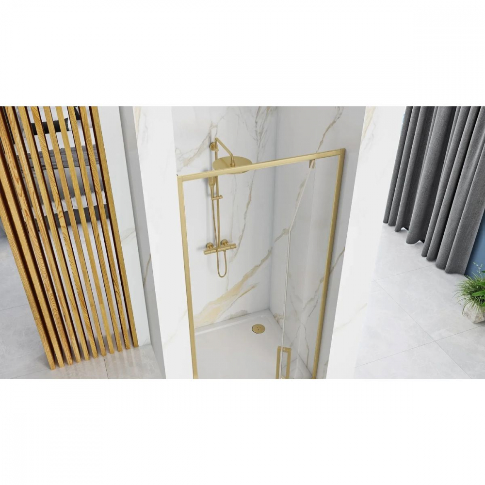 Rea Rapid Swing uși de duș 90 cm înclinabilă auriu periat/sticlă transparentă REA-K2502 [6]